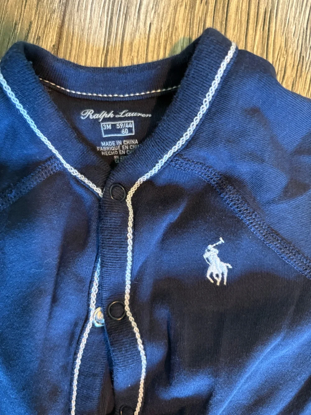 Ralph Lauren Polo Footed Coverall Navy - 3M